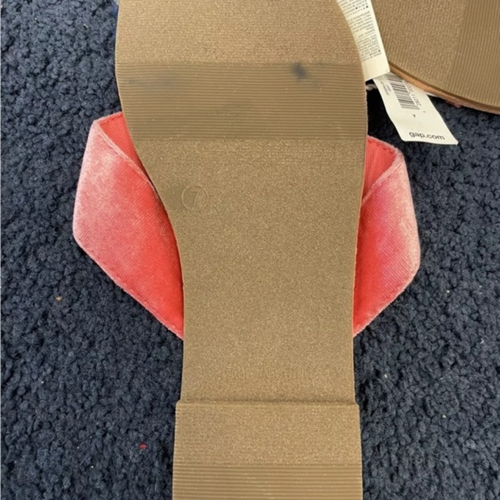 GAP Slides NWT VELVET CRISS CROSS Sz 7 Fabric Pink Womens Sandals Shoes summer‎ - Picture 6 of 9